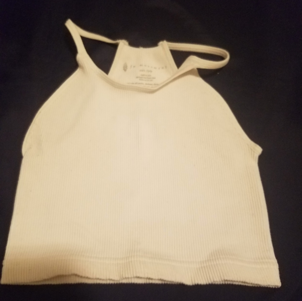 Free People white ribbed cropped tank